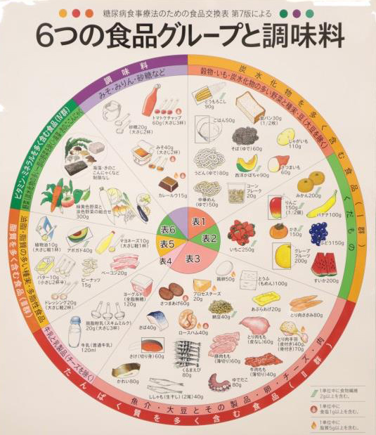 6つの食品グループと調味料